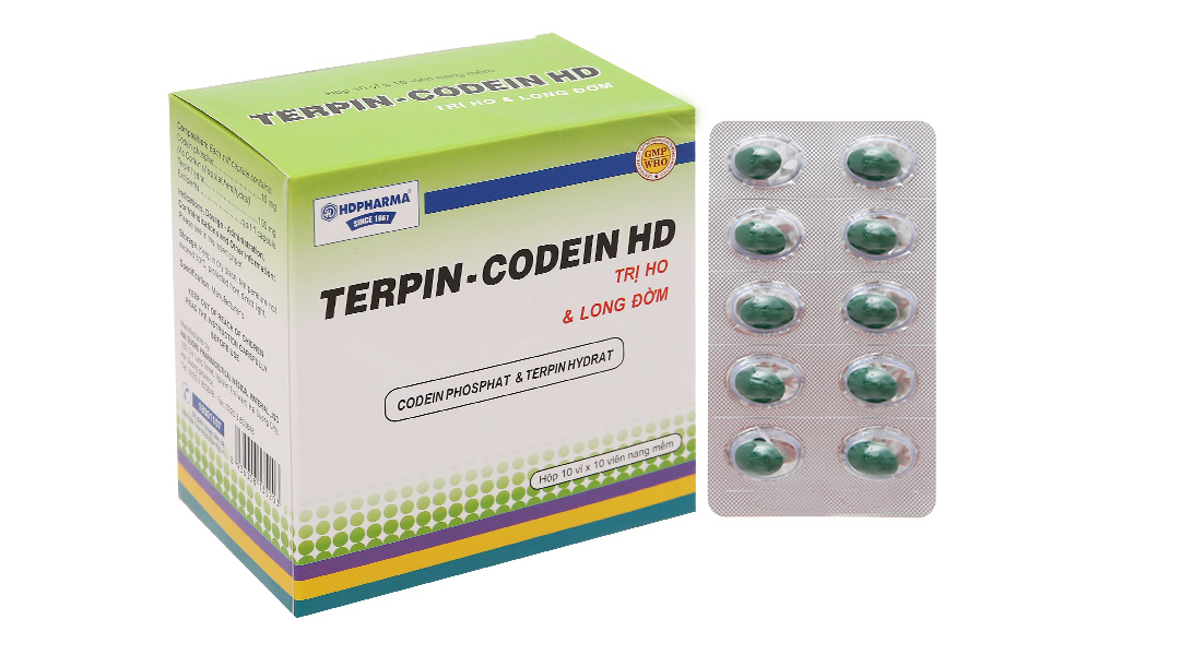 Terpin - Codein HD trị ho khan, ho do kích ứng (10 vỉ x 10 viên)