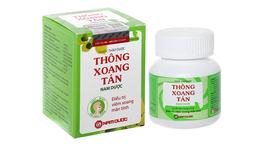 Thông Xoang Tán Nam Dược trị viêm mũi, viêm xoang lọ 50 viên