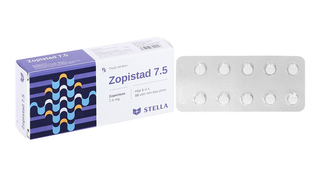 Zopistad 7.5 trị rối loạn giấc ngủ (1 vỉ x 10 viên)