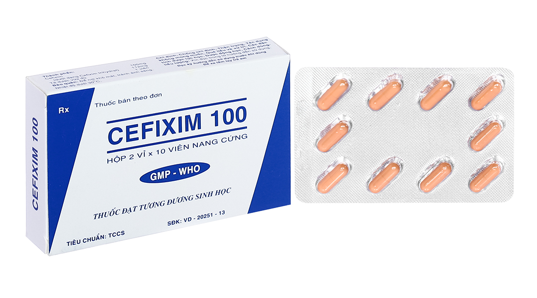 Cefixim 100 trị nhiễm khuẩn (2 vỉ x 10 viên)