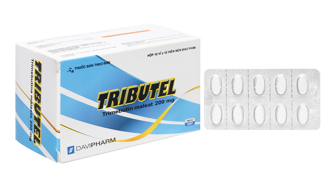 Tributel 200mg giảm đau do co thắt tiêu hóa (10 vỉ x 10 viên)