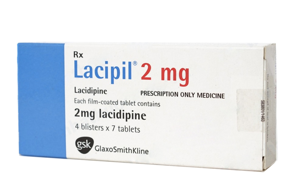 Lacipil 2mg trị tăng huyết áp (4 vỉ x 7 viên)