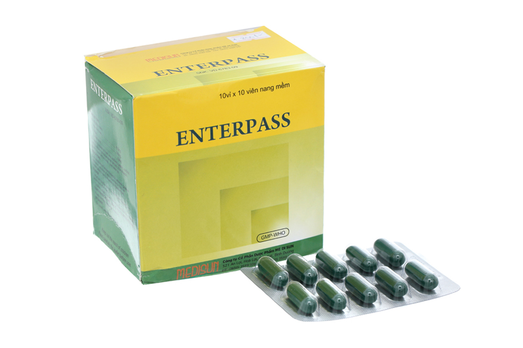 Enterpass trị đầy hơi, khó tiêu (10 vỉ x 10 viên)