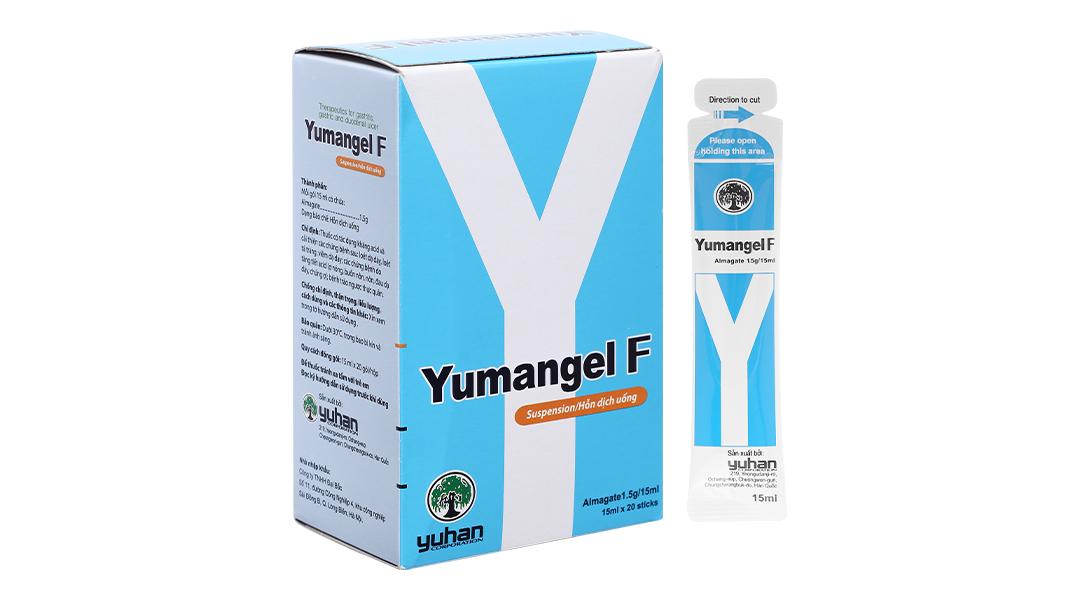 Hỗn dịch uống Yumangel F 1.5g trị trào ngược dạ dày, thực quản (20 gói x 15ml)