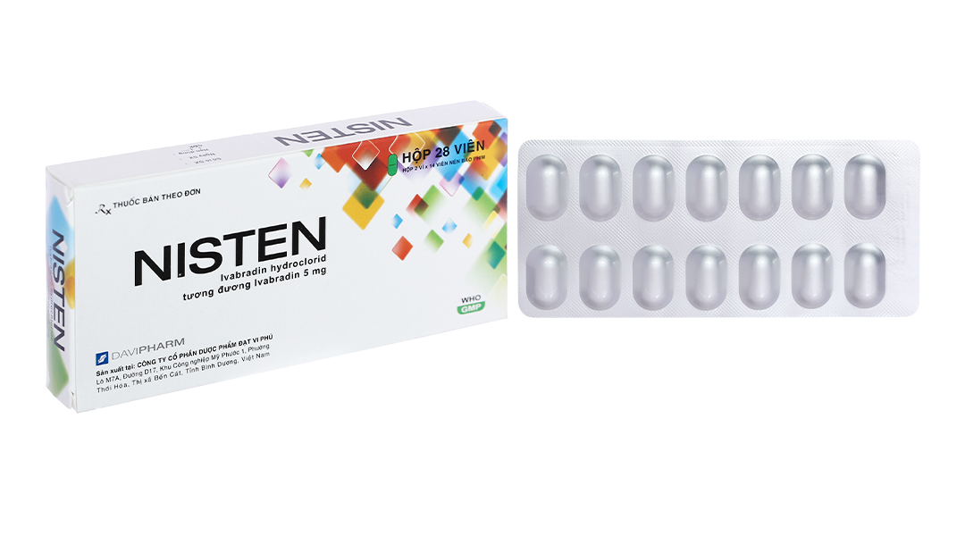 Nisten 5mg trị đau thắt ngực, mạch vành (2 vỉ x 14 viên)