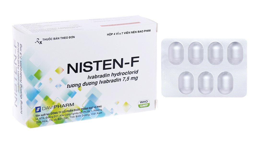 Nisten-F 7.5mg trị đau thắt ngực, mạch vành (4 vỉ x 7 viên)