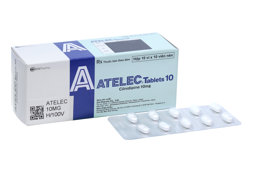 Atelec Tablets 10 trị tăng huyết áp (10 vỉ x 10 viên)