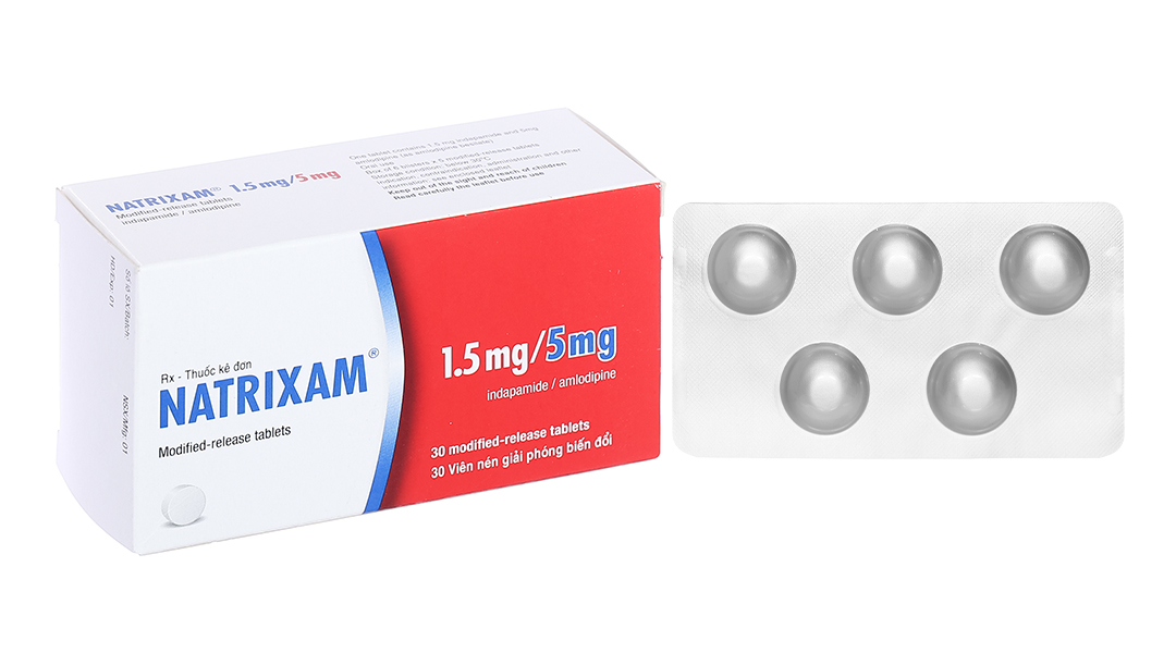 Natrixam 1.5mg/5mg trị tăng huyết áp (6 vỉ x 5 viên)