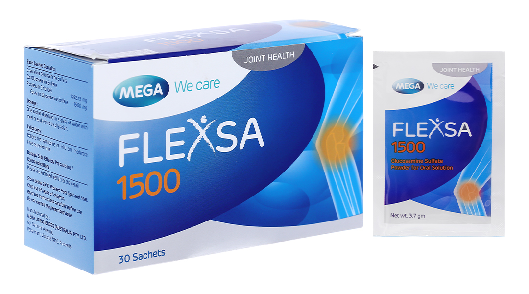 Thuốc bột Flexsa 1500 giảm triệu chứng thoái hóa khớp (30 gói x 3.7g)