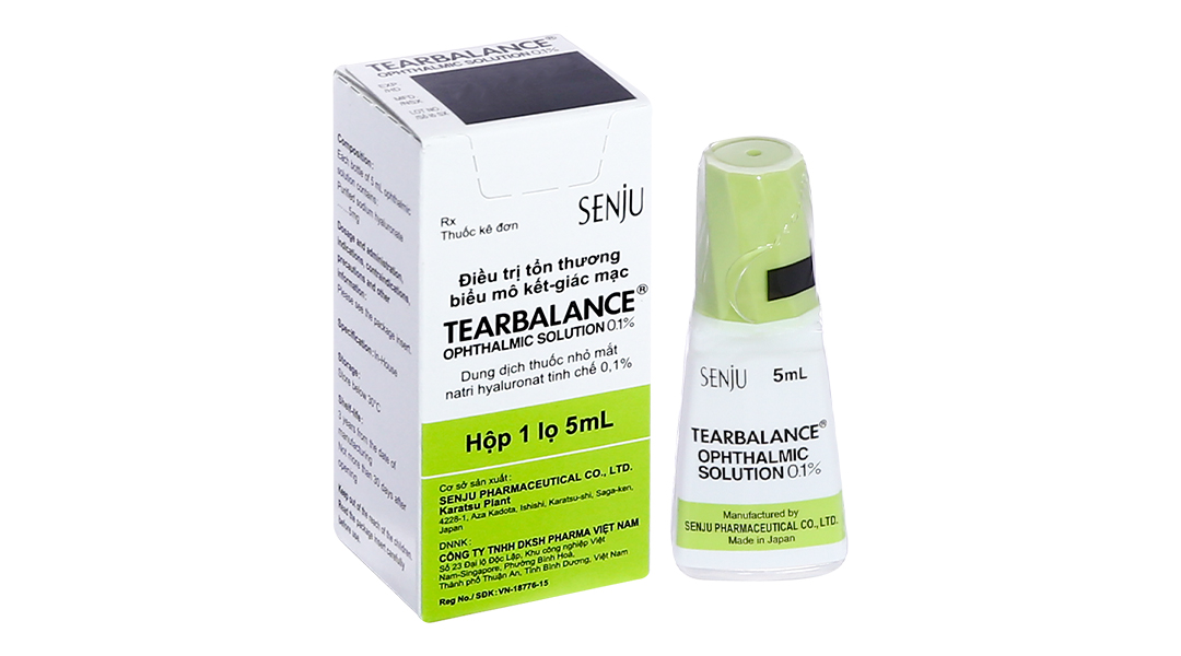 Dung dịch nhỏ mắt Tearbalance 0.1% trị tổn thương biểu mô giác mạc lọ 5ml