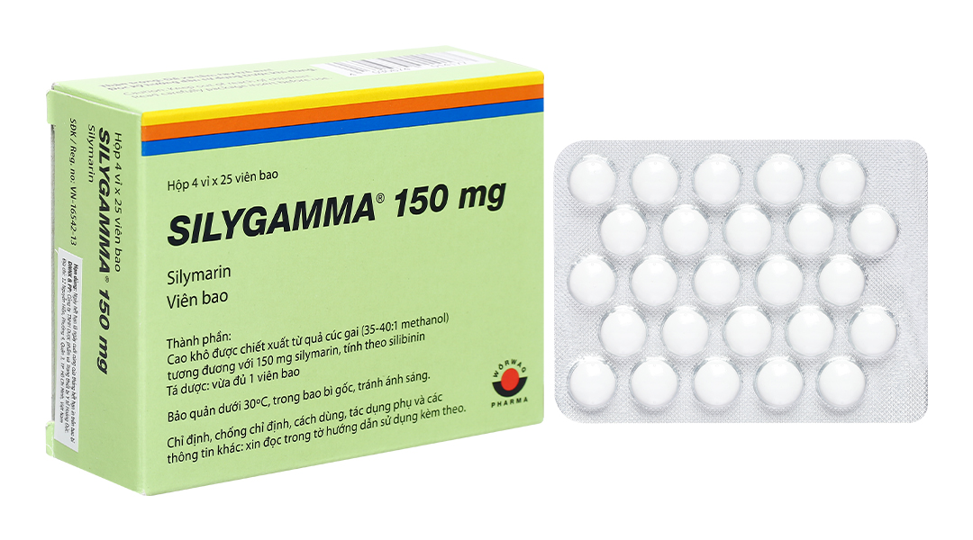 Silygamma 150mg hỗ trợ trị các bệnh lý về gan (4 vỉ x 25 viên)