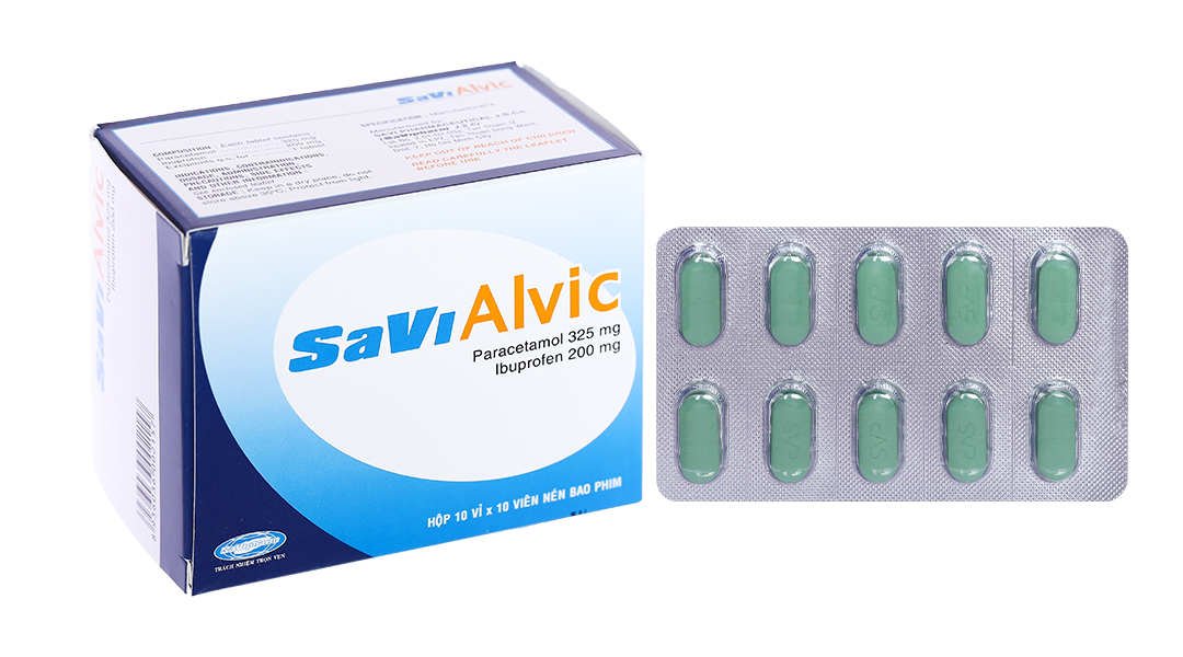 Savi Alvic trị cơn đau nhẹ đến trung bình (10 vỉ x 10 viên)