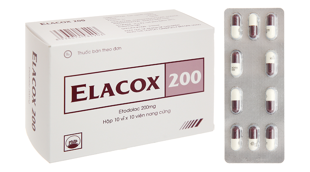 Elacox 200 giảm đau, kháng viêm xương khớp (10 vỉ x 10 viên)