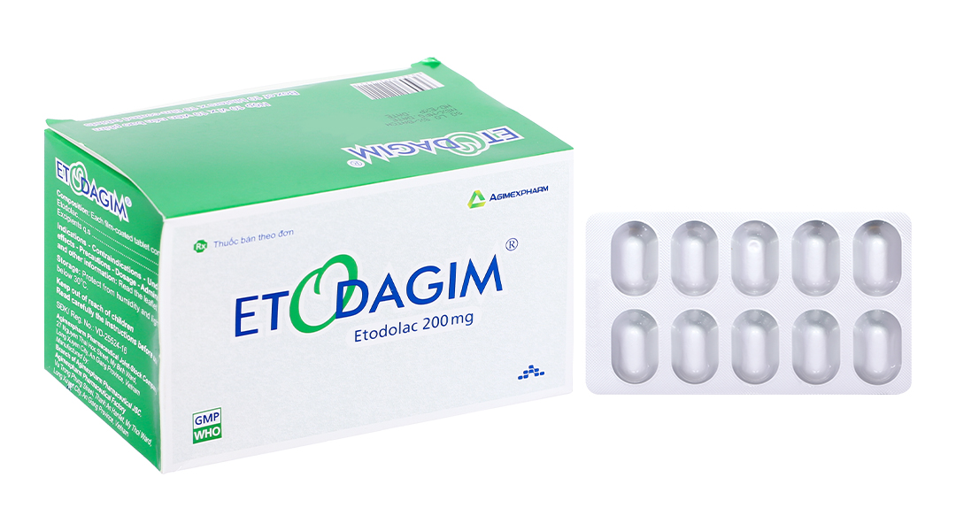 Etodagim 200mg giảm đau, kháng viêm xương khớp (10 vỉ x 10 viên)