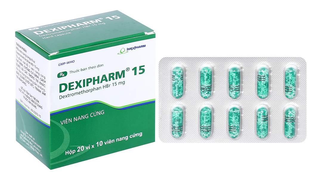 Dexipharm 15 trị ho khan, ho do kích ứng (20 vỉ x 10 viên)