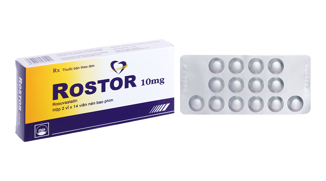 Rostor 10mg trị rối loạn lipid máu (2 vỉ x 14 viên)