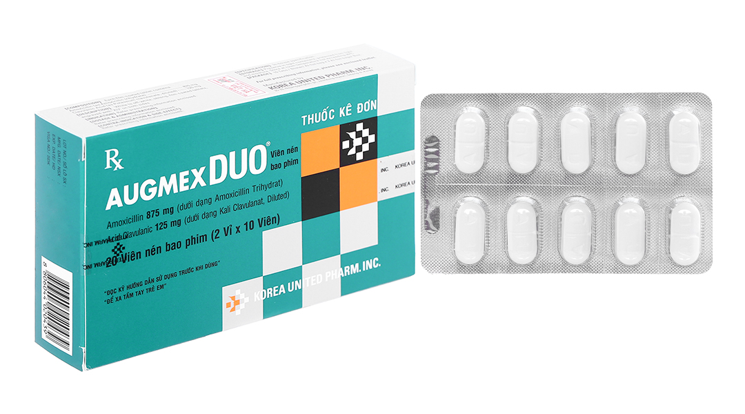 Augmex Duo 875mg/125mg trị nhiễm khuẩn (2 vỉ x 10 viên)