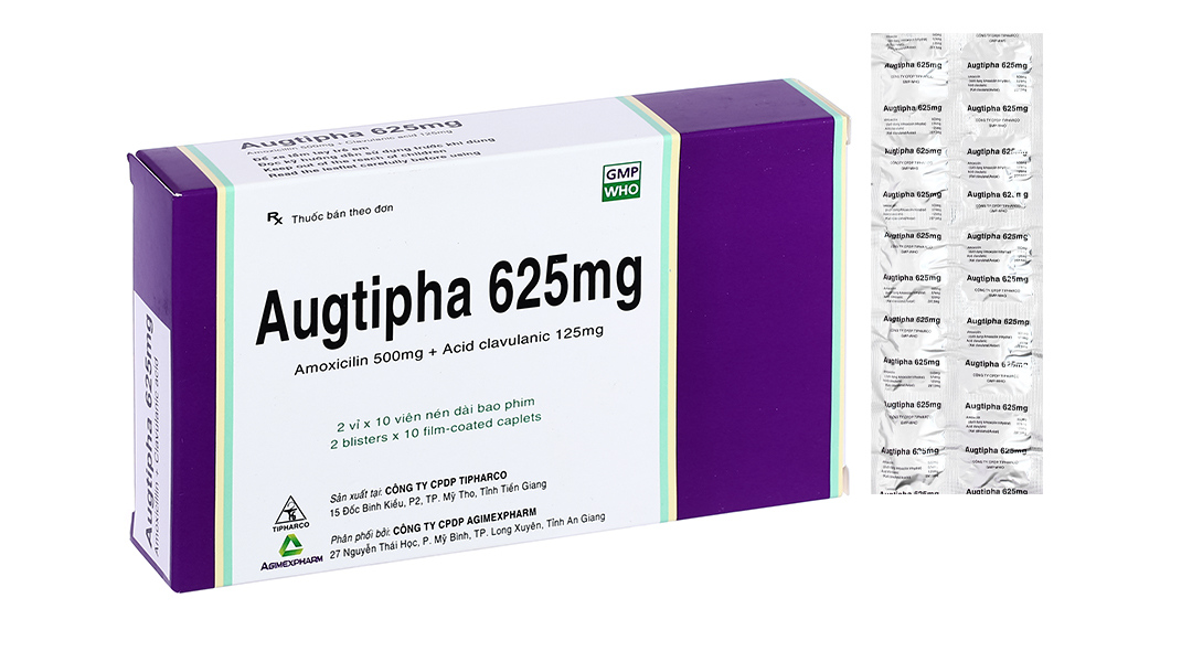 Augtipha 625mg trị nhiễm khuẩn (2 vỉ x 10 viên)