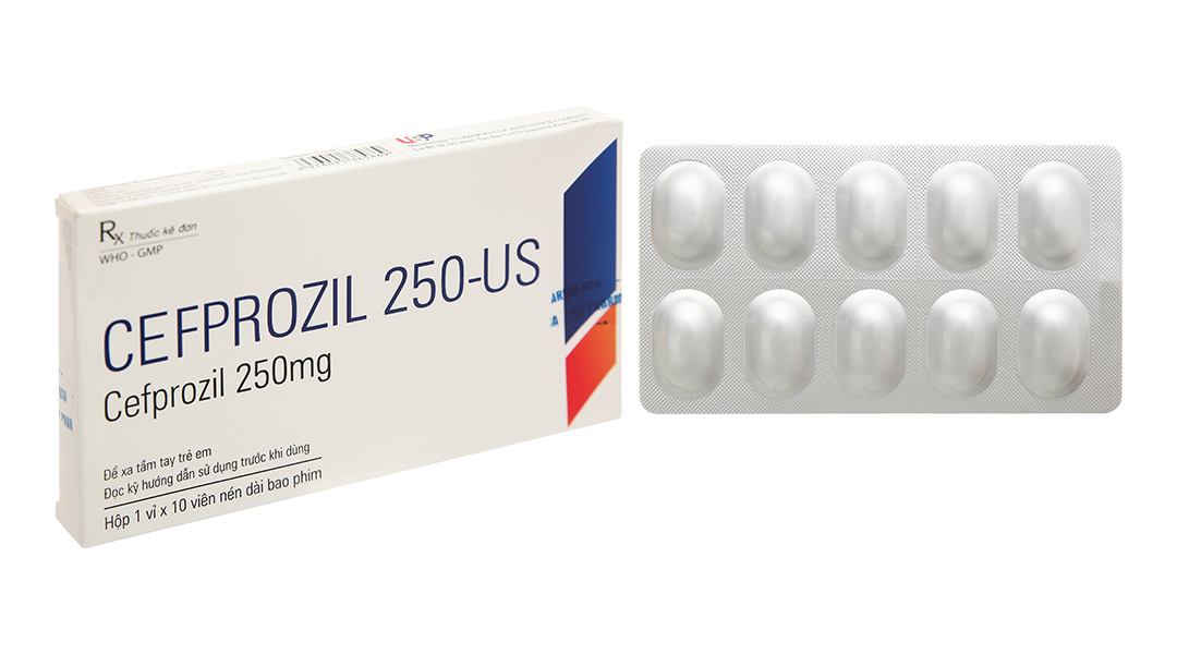 Cefprozil 250-US trị nhiễm khuẩn (1 vỉ x 10 viên)