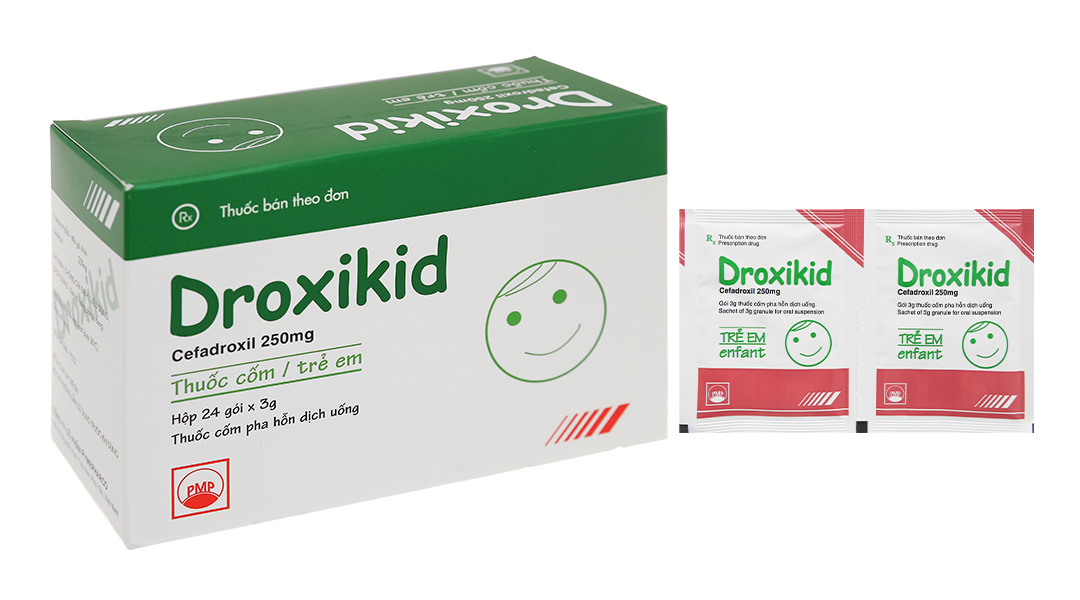 Thuốc cốm Droxikid 250mg trị nhiễm khuẩn (24 gói x 3g)