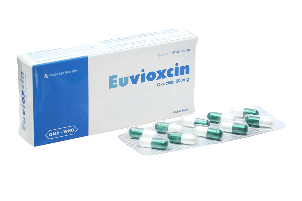 Euvioxcin 500mg trị nhiễm khuẩn (2 vỉ x 10 viên)