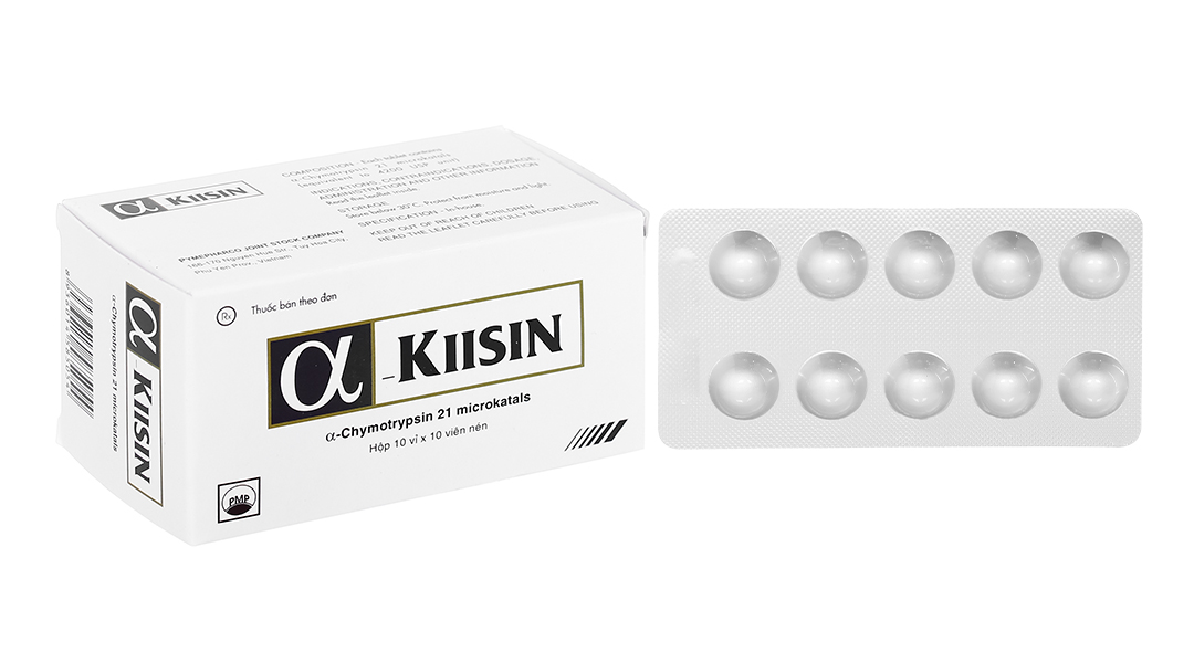 Alpha-Kiisin 4200IU trị phù nề sau chấn thương (10 vỉ x 10 viên)