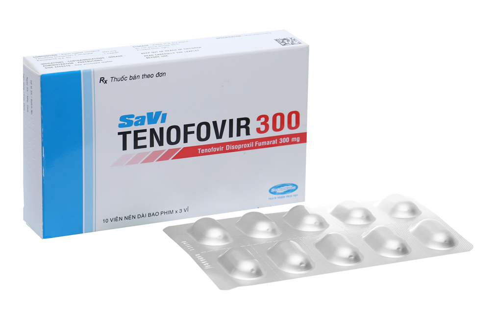 Savi Tenofovir 300 thuốc kháng virus, trị viêm gan B (3 vỉ x 10 viên)