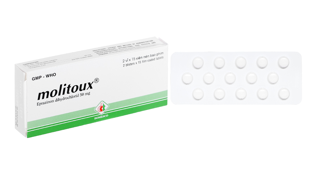 Molitoux 50mg loãng đàm trong bệnh lý hô hấp (2 vỉ x 15 viên)