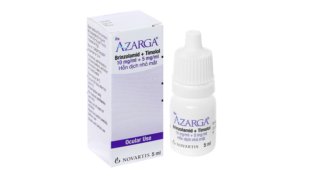 Hỗn dịch nhỏ mắt Azarga trị tăng nhãn áp lọ 5ml