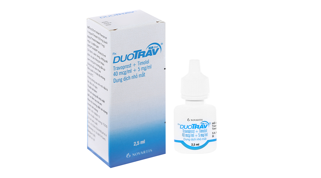 Dung dịch nhỏ mắt DuoTrav trị tăng nhãn áp chai 2.5ml