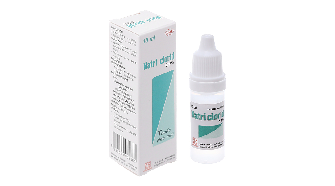 Thuốc nhỏ mũi Natri Clorid Pharmedic 0.9% vệ sinh mắt, mũi lọ 10ml