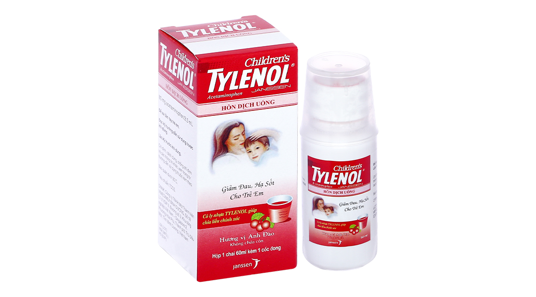 Hỗn dịch uống Children\'s Tylenol 80mg/2.5ml giảm đau, hạ sốt chai 60ml