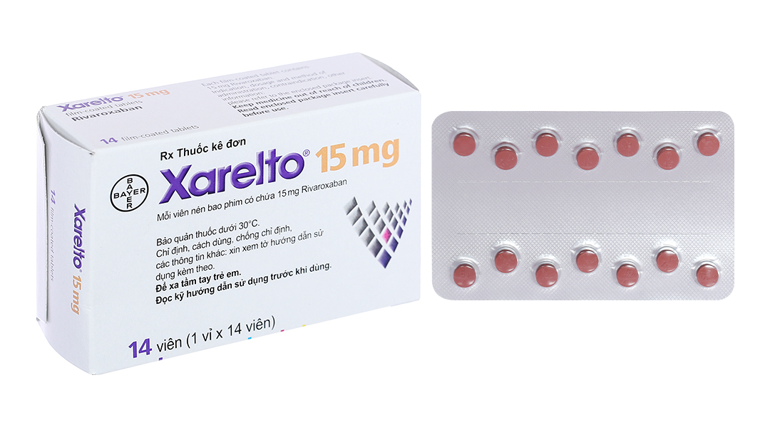 Xarelto 15mg phòng và trị huyết khối (1 vỉ x 14 viên)