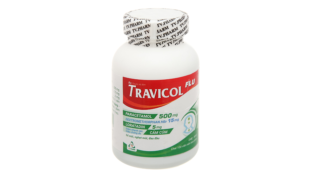 Travicol Flu trị cảm cúm lọ 100 viên