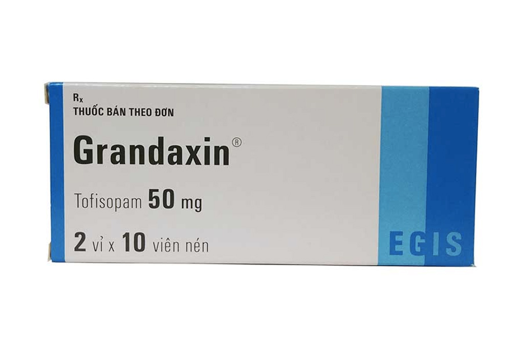 Grandaxin 50mg trị rối loạn tâm thần, rối loạn lo âu (2 vỉ x 10 viên)