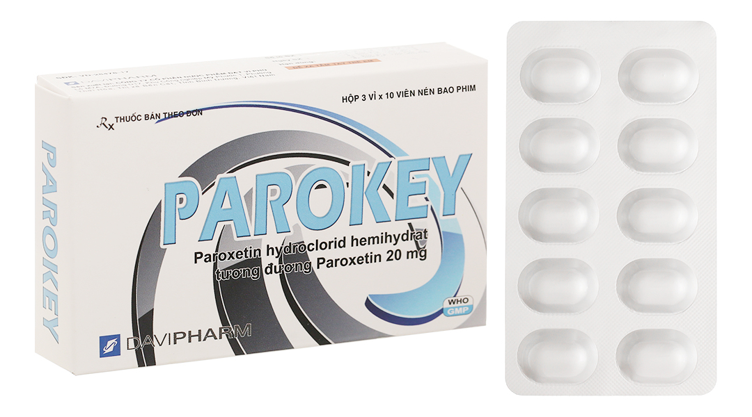 Parokey 20mg trị trầm cảm, rối loạn lo âu (3 vỉ x 10 viên)