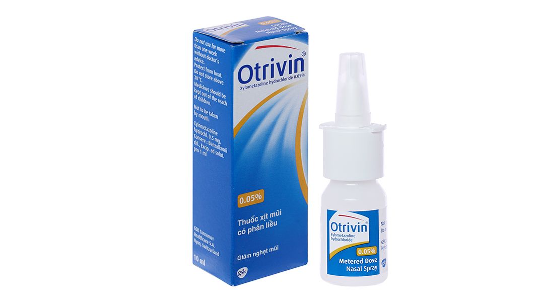 Dung dịch xịt mũi Otrivin 0.05% giảm nghẹt mũi, sung huyết mũi chai 10ml