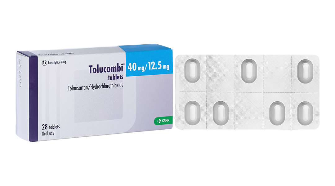 Tolucombi 40mg/12.5mg trị tăng huyết áp (4 vỉ x 7 viên)