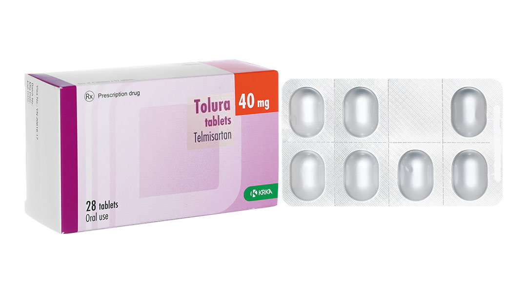 Tolura 40mg trị tăng huyết áp (4 vỉ x 7 viên)