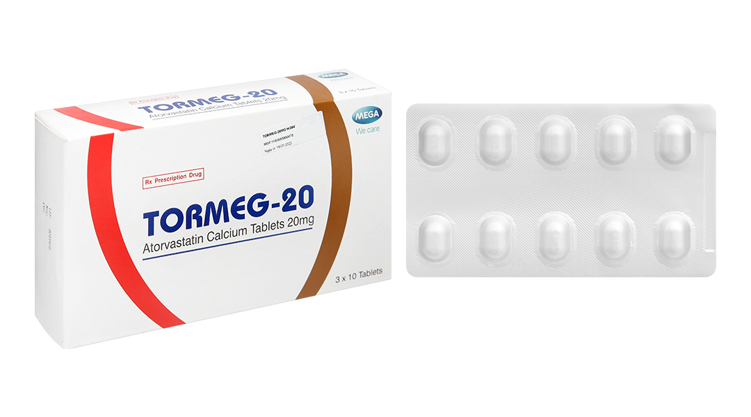 Tormeg-20 trị rối loạn lipid máu (3 vỉ x 10 viên)