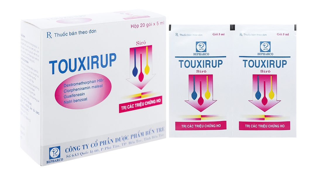 Siro Touxirup trị ho khan, ho do kích ứng (20 gói x 5ml)