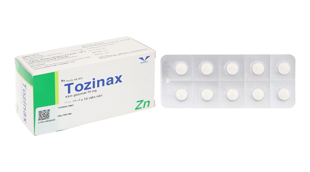 Tozinax 10mg phòng và điều trị thiếu kẽm hộp (10 vỉ x 10 viên)