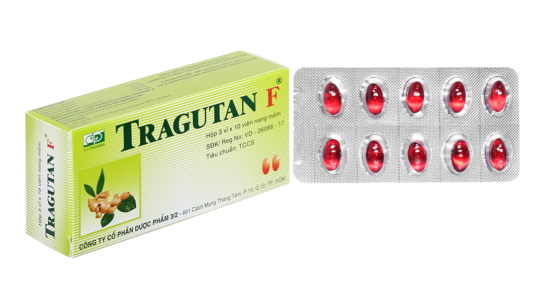 Tragutan F sát khuẩn hô hấp, dịu cơn ho (3 vỉ x 10 viên)