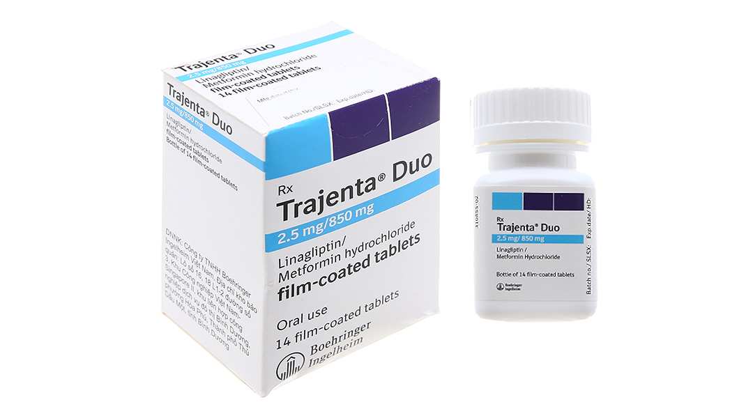 Trajenta Duo 2.5mg/850mg trị đái tháo đường lọ 14 viên