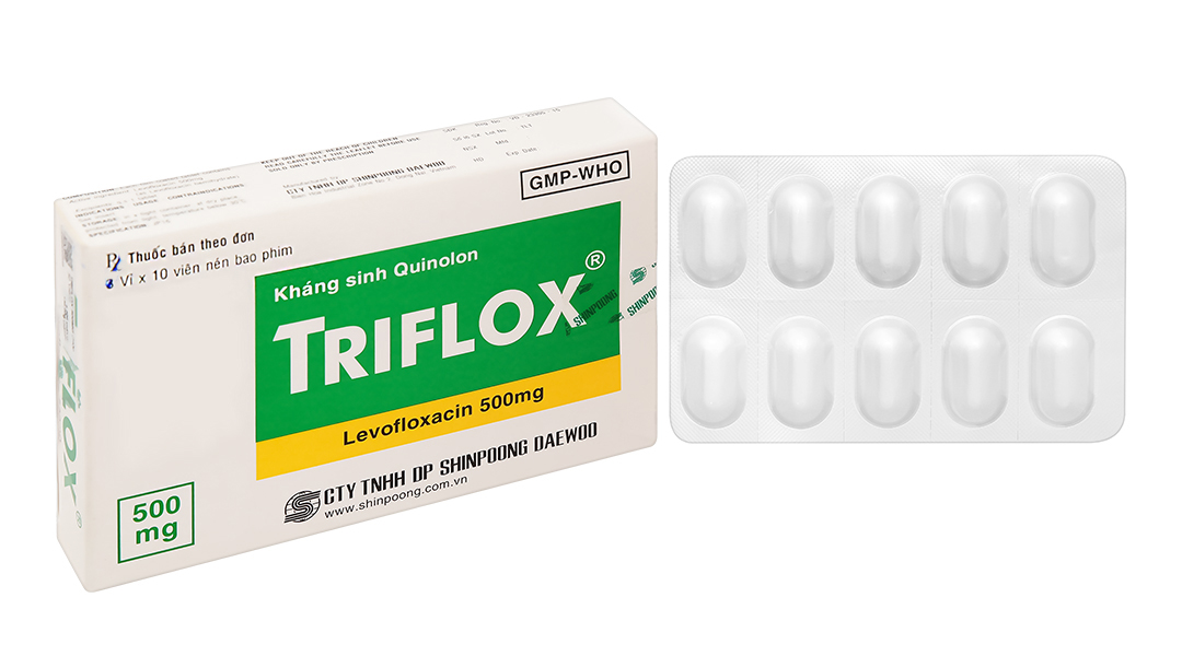 Triflox 500mg trị nhiễm khuẩn (3 vỉ x 10 viên)