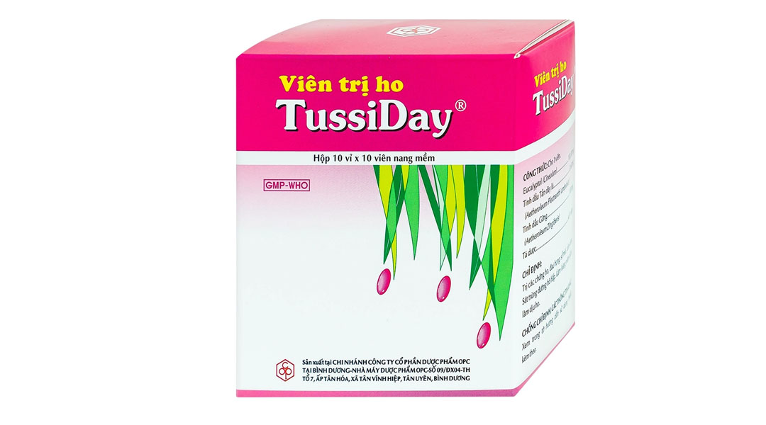 Viên trị ho TussiDay sát khuẩn hô hấp, dịu cơn ho (10 vỉ x 10 viên)