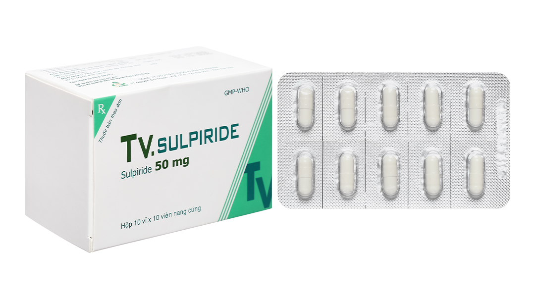 TV. Sulpiride 50mg trị tâm thần phân liệt (10 vỉ x 10 viên)