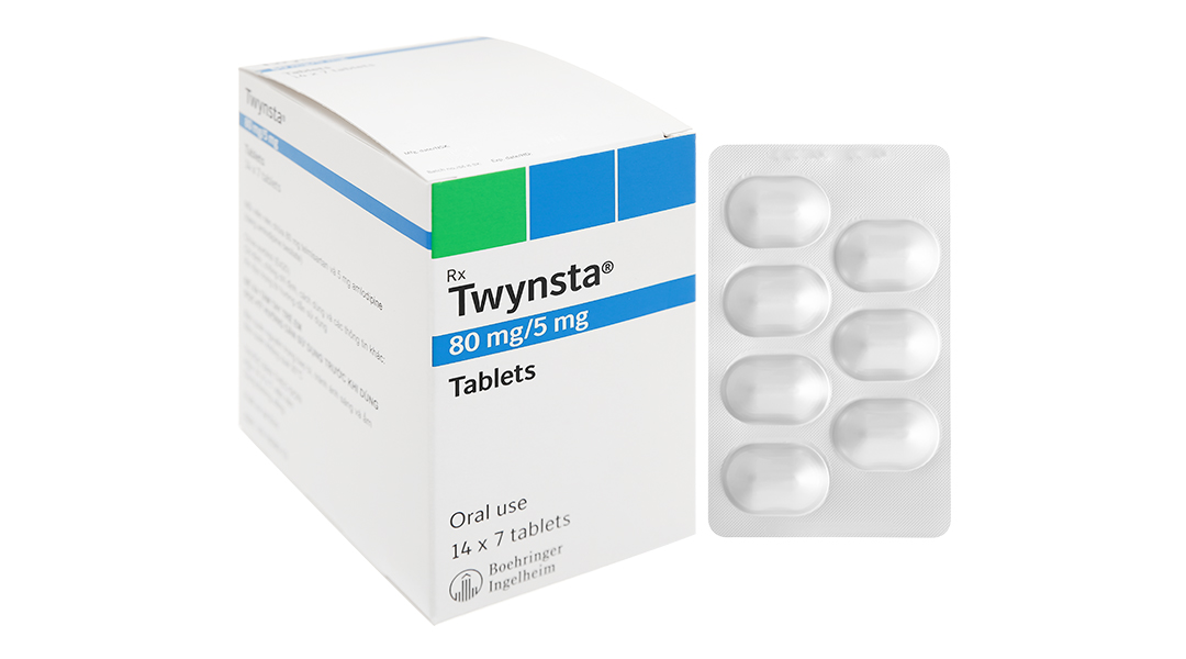 Twynsta 80mg/5mg trị tăng huyết áp (14 vỉ x 7 viên)