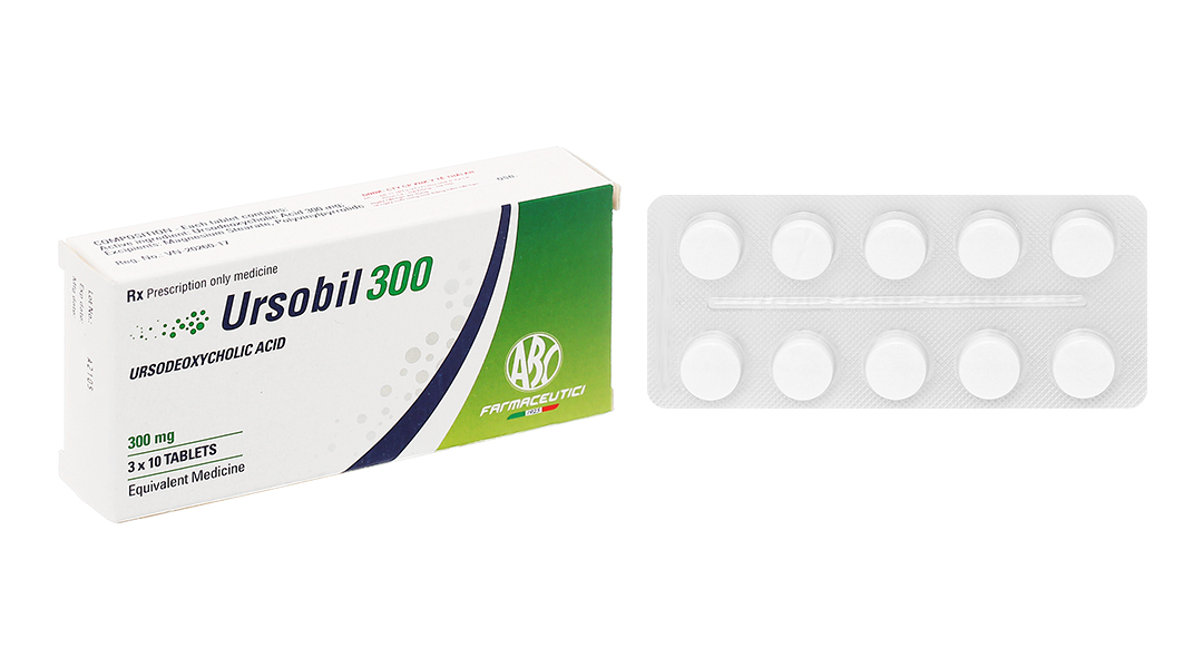 Ursobil 300 hỗ trợ trị bệnh lý về gan mật (3 vỉ x 10 viên)