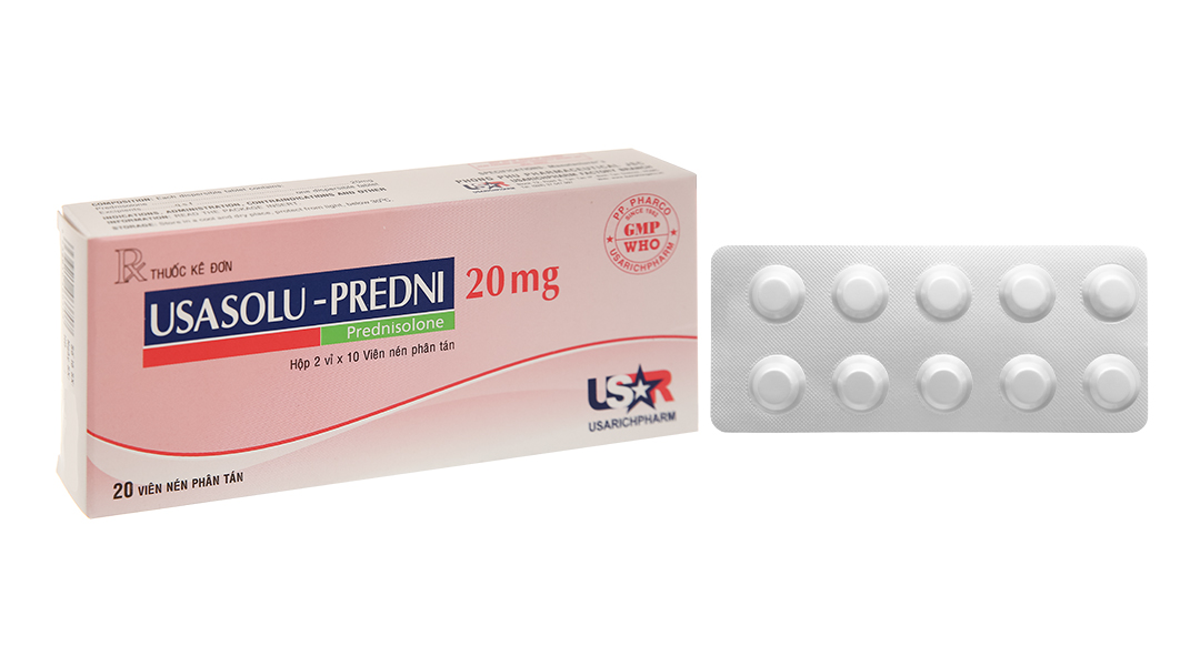 UsaSolu-Predni 20mg thuốc kháng viêm (2 vỉ x 10 viên)